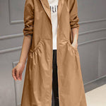 Layla | Women's Hooded Waterproof Long Trench Coat Zip-Up
