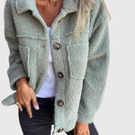 Madison | Women's Jacket Cozy Button-Front Sherpa Fleece Coat