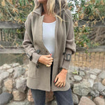 Olivia | Women's Jacket Double-Breasted Cable-Knit Sleeve Coat