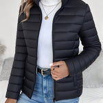 Eleanor | Women's Lightweight Quilted Puffer Coat Stand Collar Zip-Up Jacket