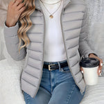 Eleanor | Women's Lightweight Quilted Puffer Coat Stand Collar Zip-Up Jacket