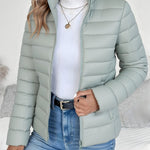 Eleanor | Women's Lightweight Quilted Puffer Coat Stand Collar Zip-Up Jacket