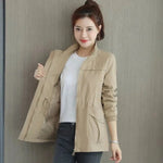 Eleanor | Women's Lightweight Zip-Up Short Bomber Jacket Drawstring Waist