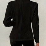 Isabella | Women's Textured Cable-Knit Open-Front Quilted Jacket