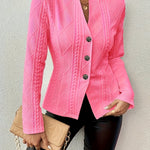 Isabella | Women's Textured Cable-Knit Open-Front Quilted Jacket