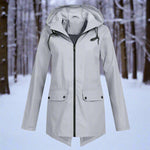 Layla | Women's Waterproof Hooded Rain Jacket Zip-Up Longline