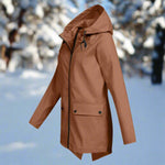 Layla | Women's Waterproof Hooded Rain Jacket Zip-Up Longline