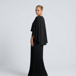 Sienna Wyndham | Cape Overlay Pleated Maxi Dress For Women